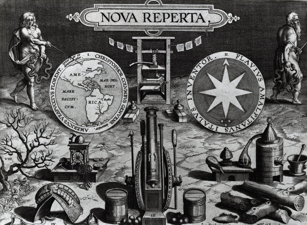 Detail of Engraving Of Renaissance Inventions by Anonymous