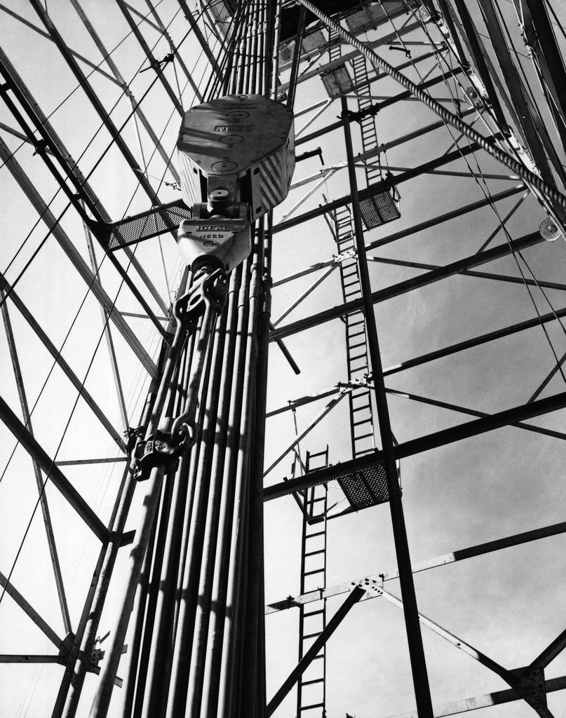 Detail of Oil Derrick Beams & Drilling Pipes by Anonymous