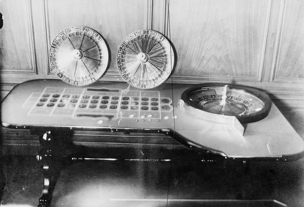 Detail of Roulette Wheels and Table by Anonymous