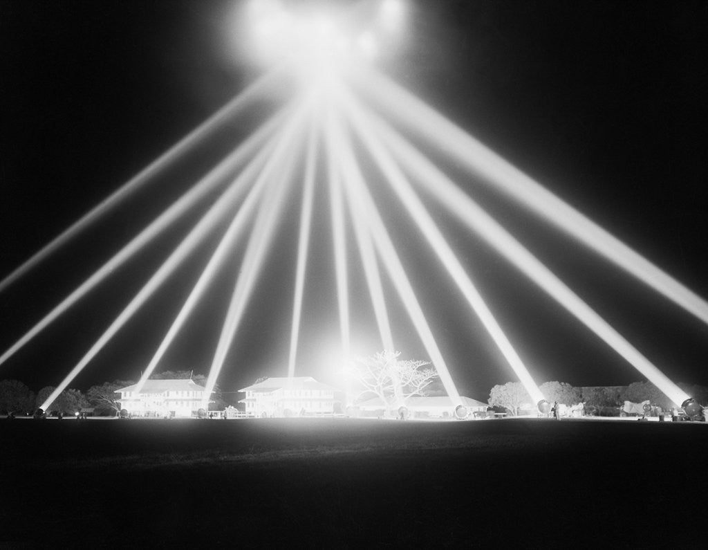 Detail of Anti-Aircraft Spotlights Probe the Skies by Anonymous
