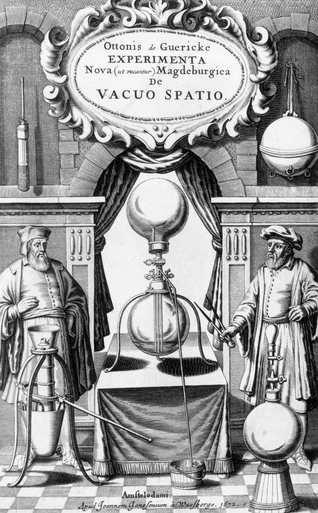 Detail of Men Standing W/Magdeburg Hemisphere by Anonymous