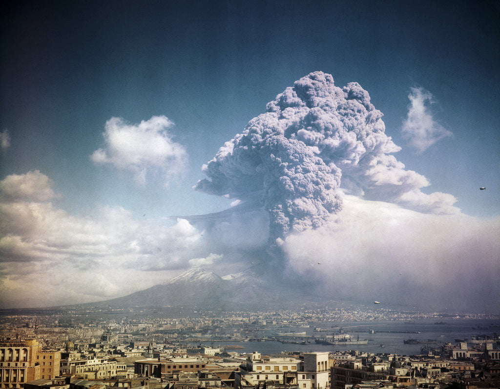 Detail of Mount Vesuvius Erupting by Anonymous