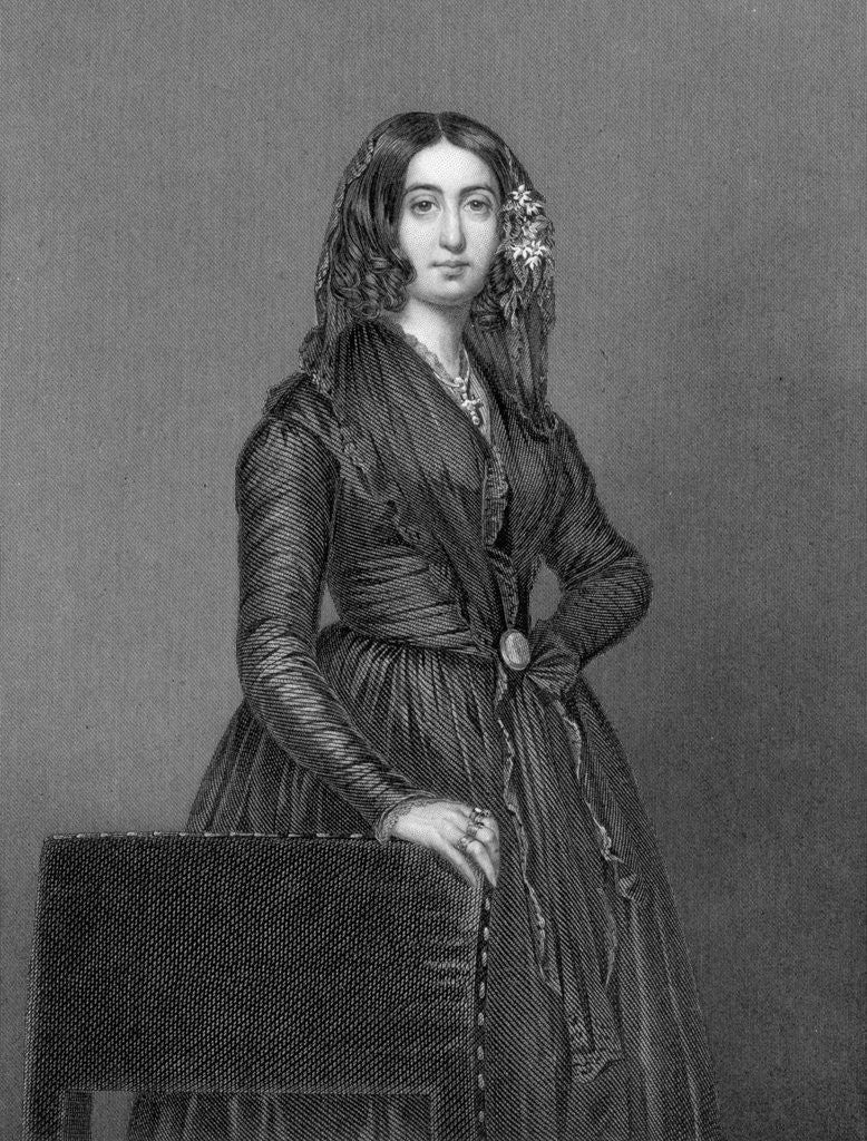 Detail of George Sand Standing - Engraved Illus by Anonymous