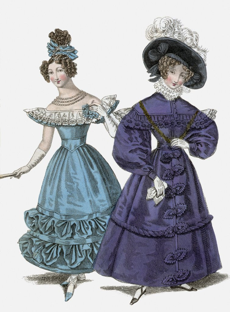 Detail of French Evening Costume & Walking Dress by Anonymous
