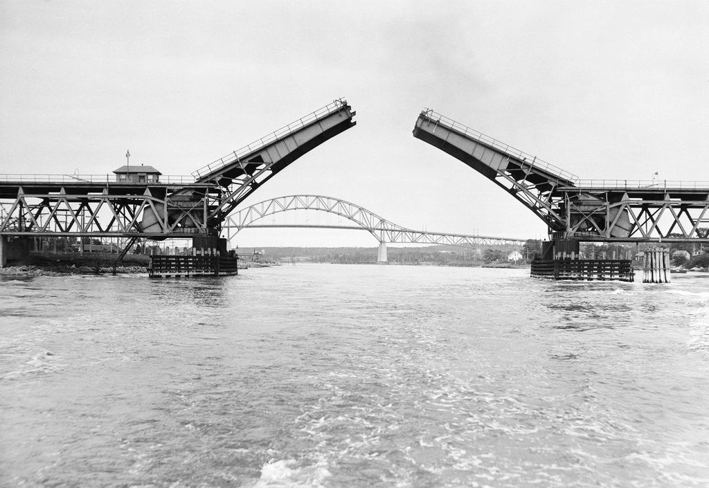 Detail of Old and New Cape Cod Canal Bridges by Anonymous