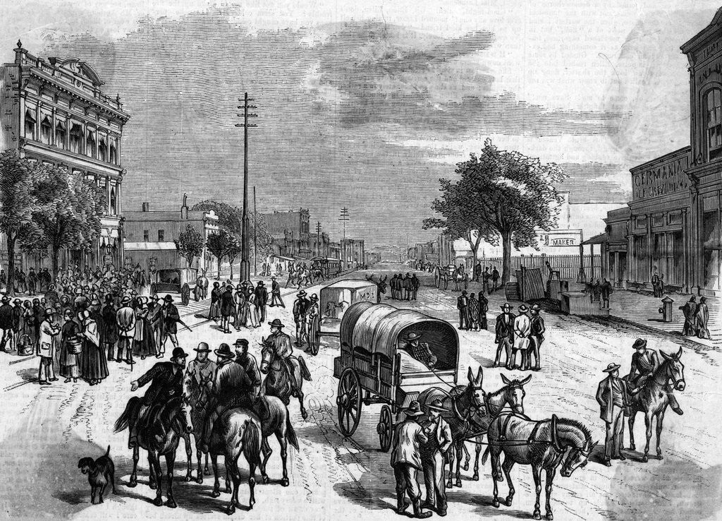 Detail of View On Main St Brigham Youngs Death Ill by Anonymous