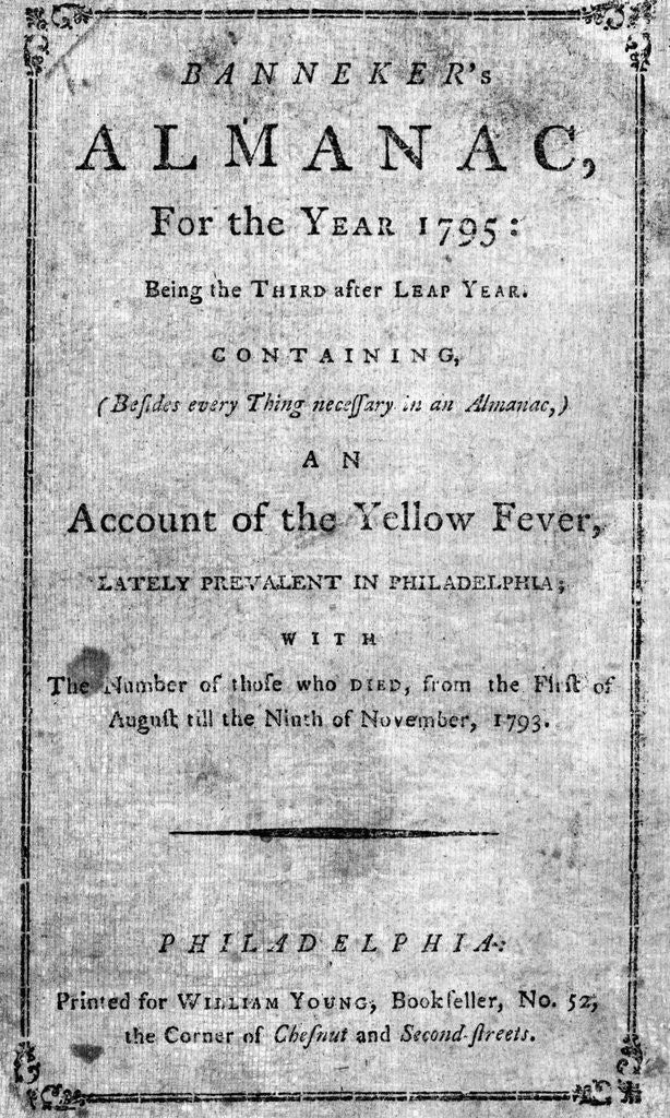 Detail of Banneker'S Almanac Frontispiece 1795 by Anonymous