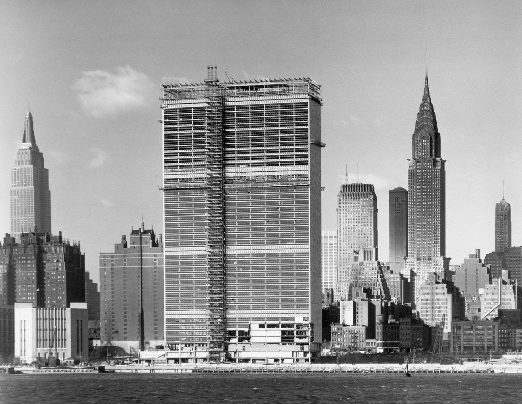 Detail of United Nations Building Under Construction by Anonymous
