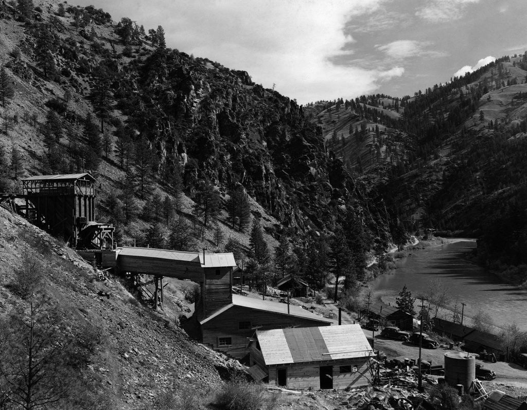 Detail of Aerial Photo Of Gold Mine @ River Canyon by Anonymous