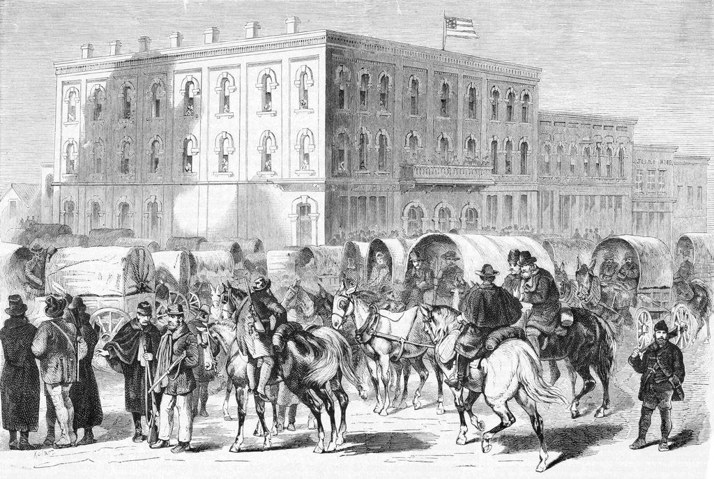 Detail of Illus.;Golddiggers Leave For Black Hills by Anonymous
