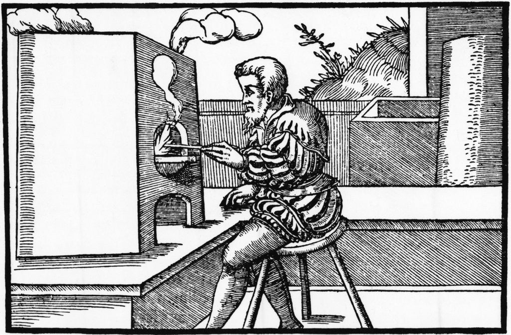 Detail of Smelting Furnace From 1556, Europe by Anonymous