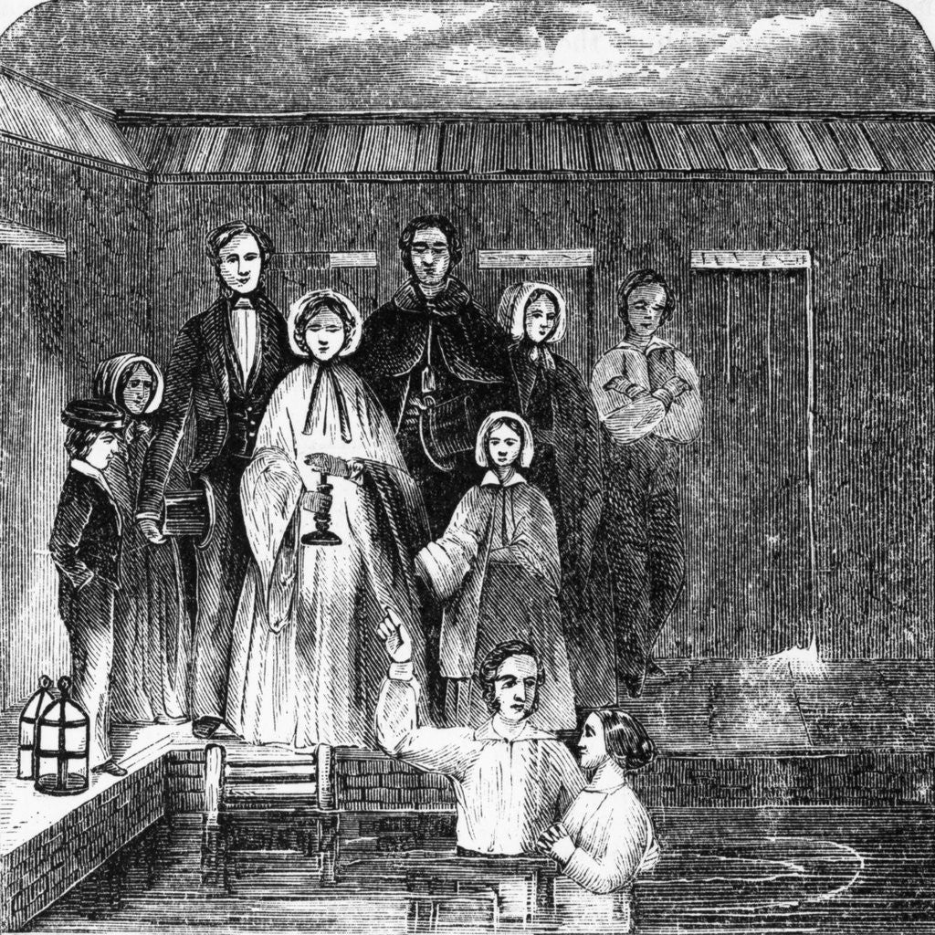 Detail of Engraving Of A Mormon Baptism by Anonymous