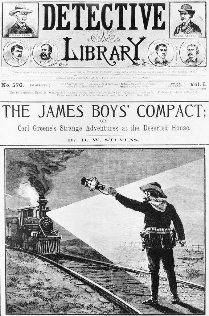 Detail of Woodcut, Jesse James Signals To Train by Anonymous