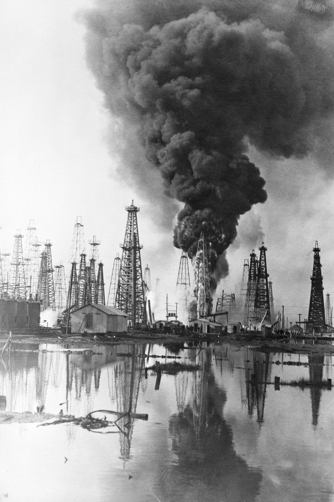 Detail of Fire Burning @ Oil Well; Flames, Smoke by Anonymous