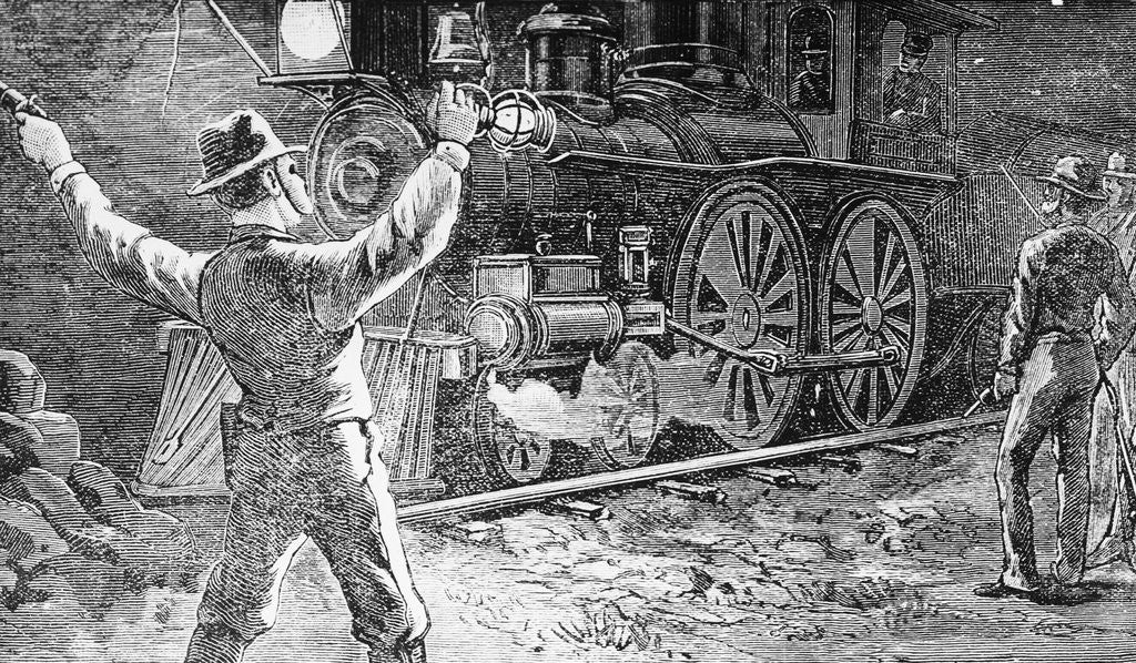 Detail of Illus.;Jesse James Waves To Train by Anonymous