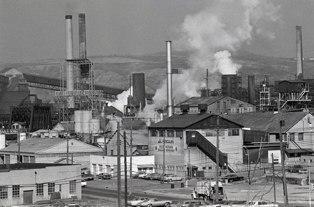 Detail of Steel Mill Smokestack,Smoke Billow;Pollu by Anonymous