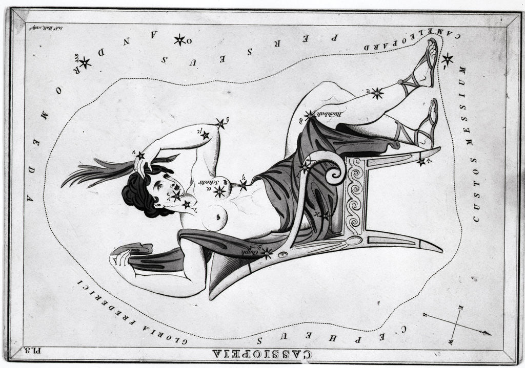 Detail of Engraving Of Constellation Cassiopeia by Anonymous