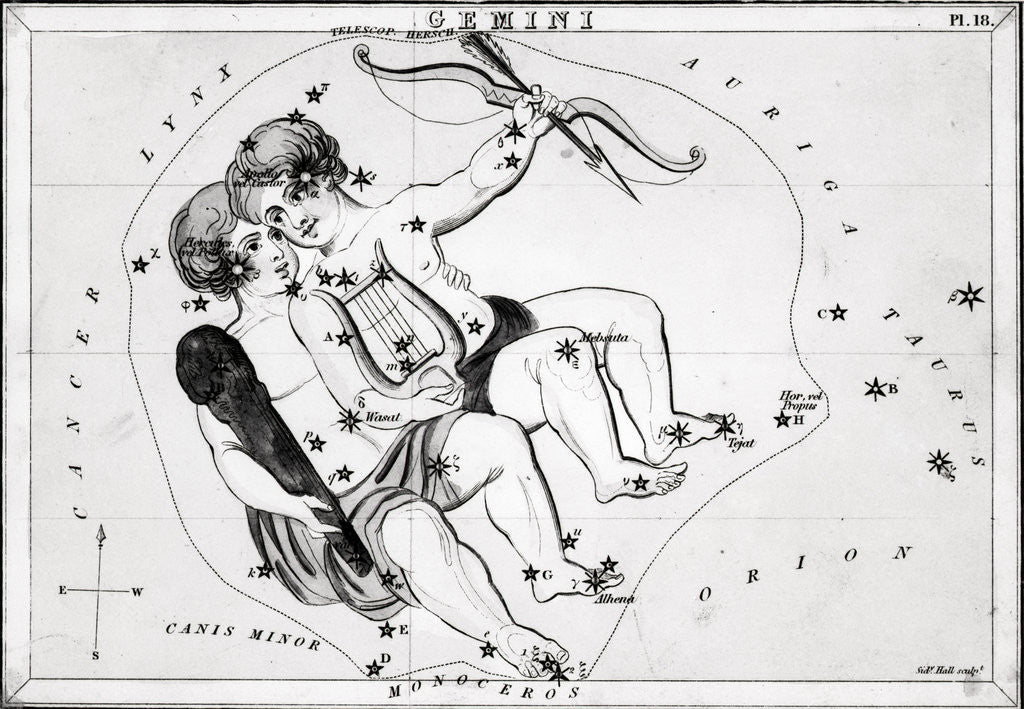 Detail of Engraving Of Constellation Gemini by Anonymous