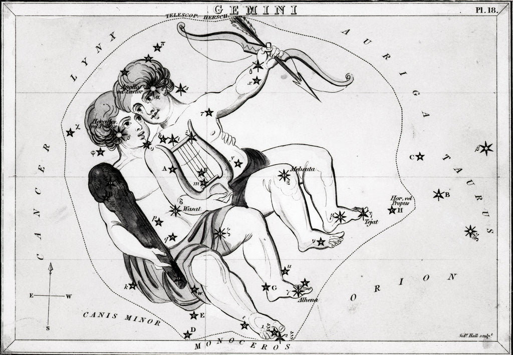 Detail of Engraving Of Constellation Gemini by Corbis