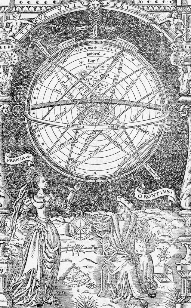 Detail of Urania and Orontis Discussing Celestial Map by Corbis
