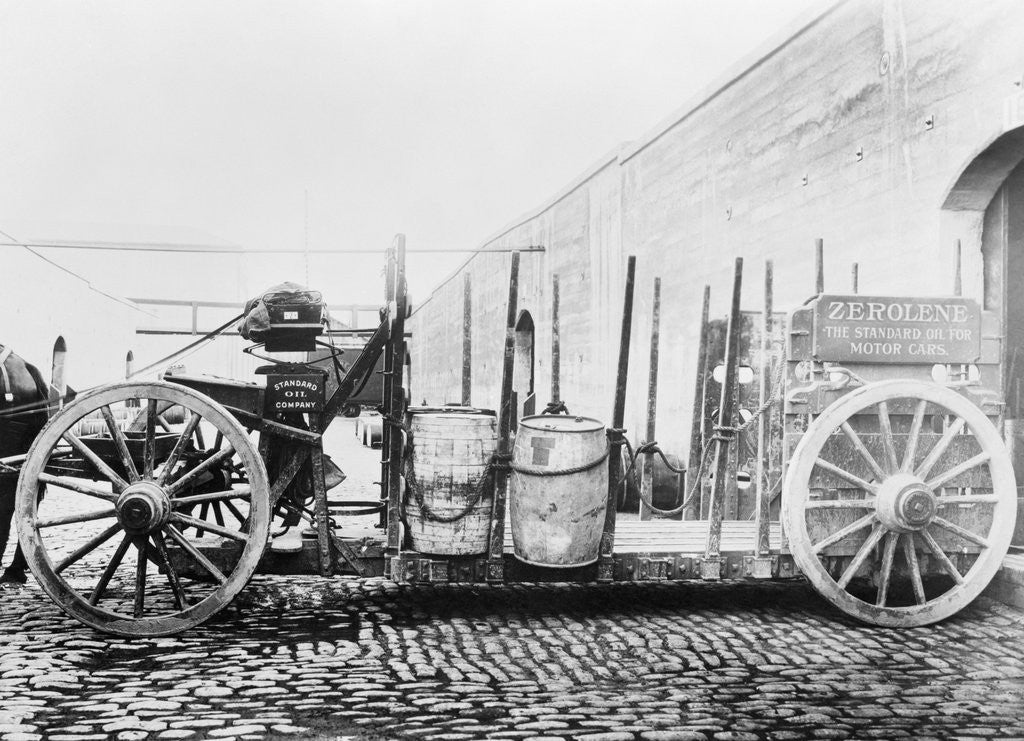Detail of Early Standard Oil Horsedrawn Truck by Corbis