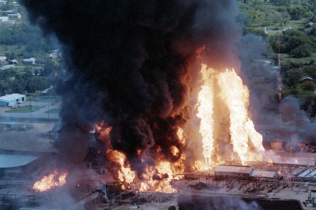 Detail of Huge Fire and Smoke at Chemical Plant by Anonymous