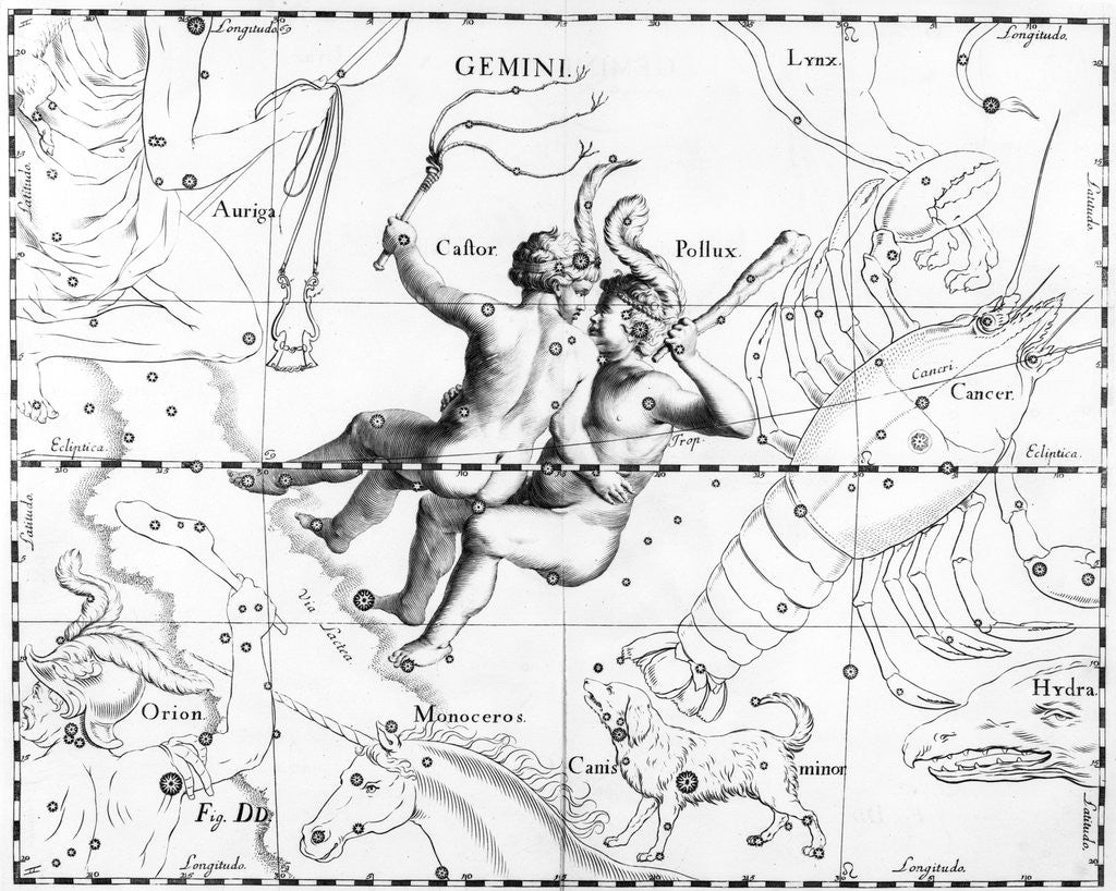 Detail of Engraving Of Constellation Gemini by Anonymous
