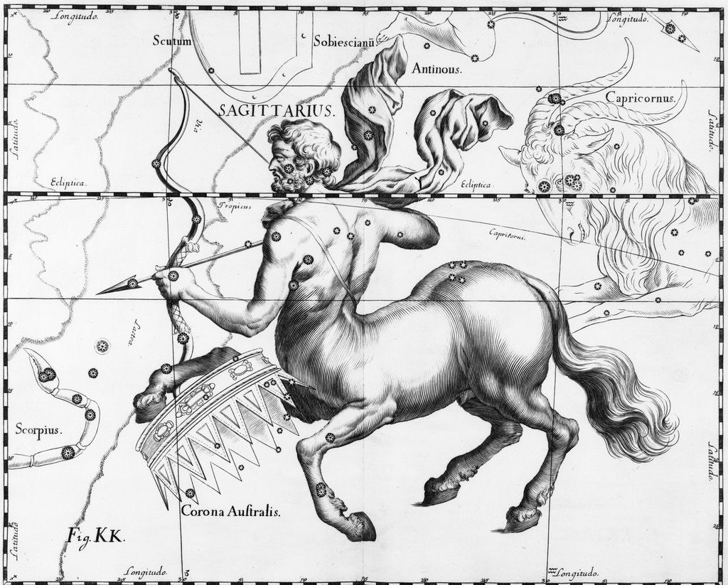 Detail of Engraving Of Constellation Sagittarius by Anonymous
