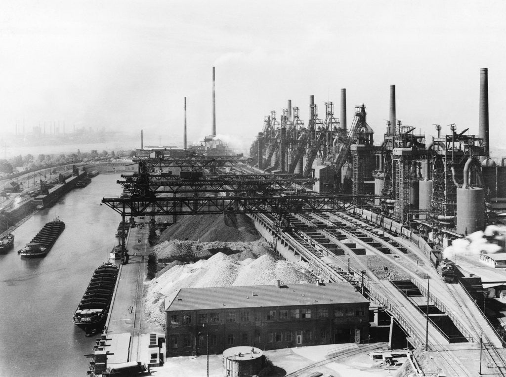 Detail of Gen View Of Krupp Steel Mill On Water by Anonymous