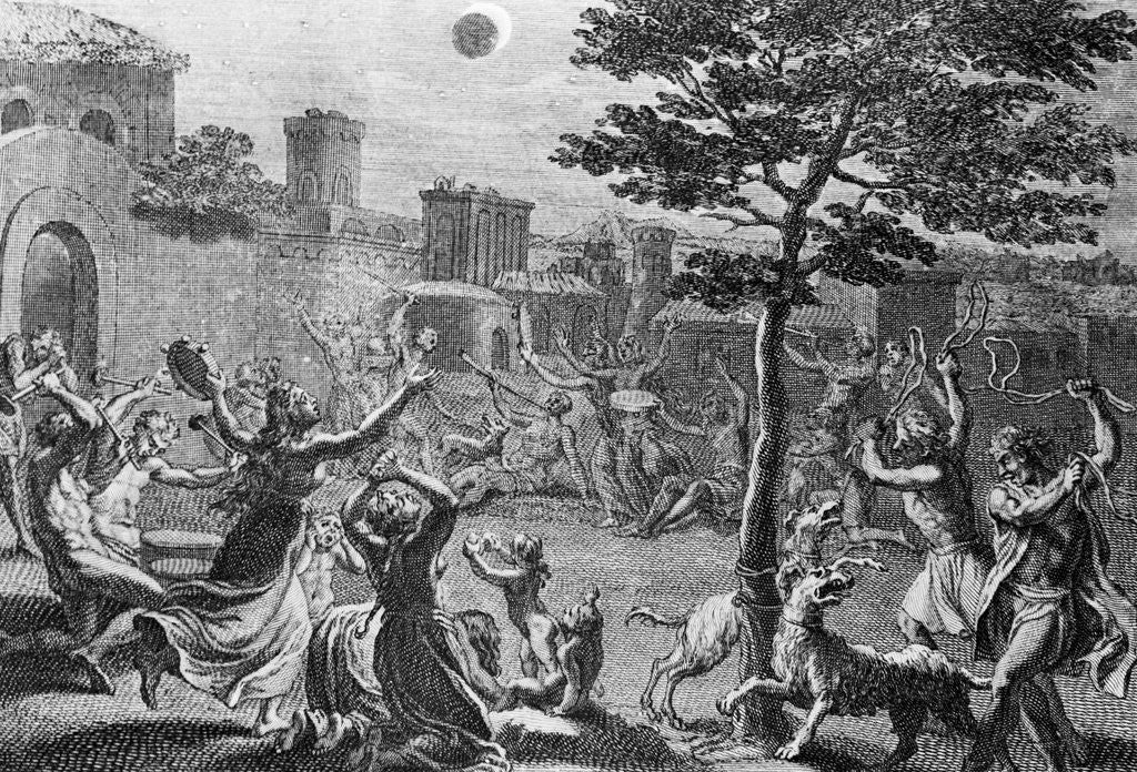 Detail of Engraving People Upset W/Arms Up Eclipse by Anonymous