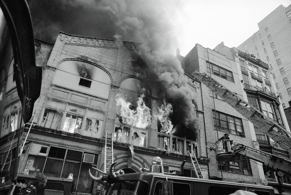 Detail of Burning Building by Corbis