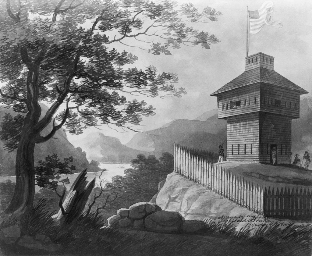 Detail of Blockhouse At West Point, 1802, Painting by Corbis