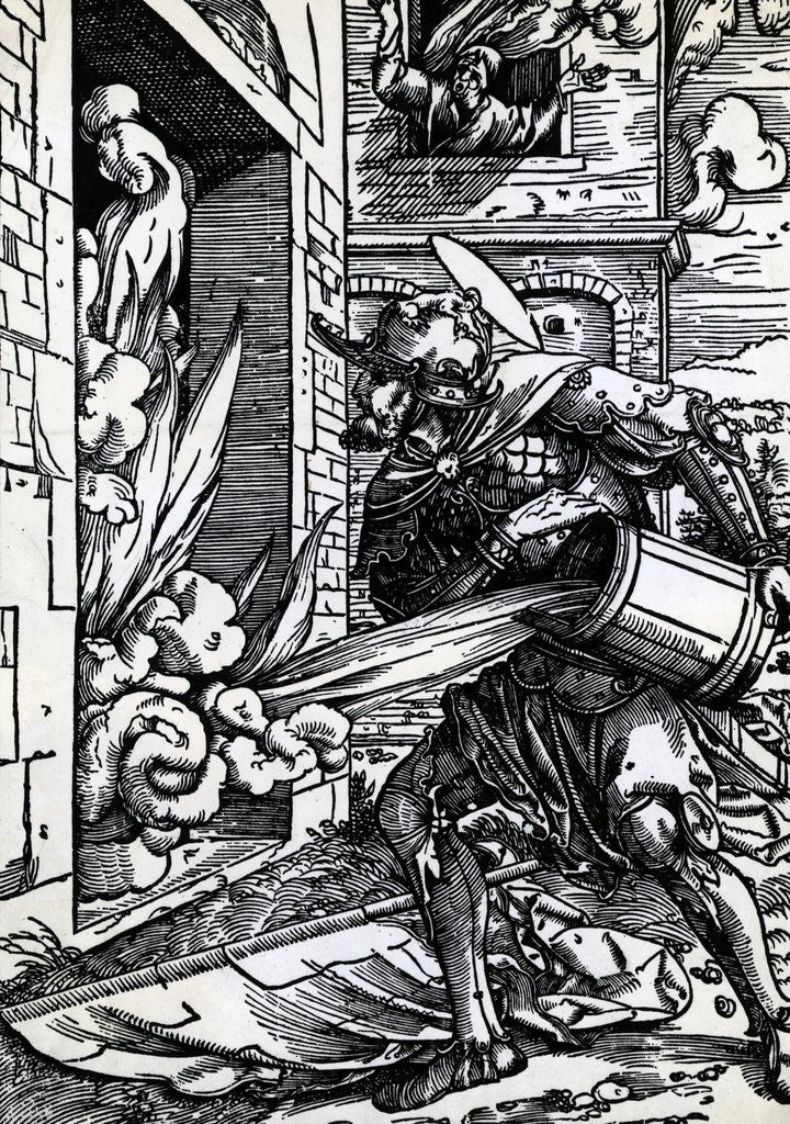 Detail of St. Florian Pouring Water On Fire by Anonymous