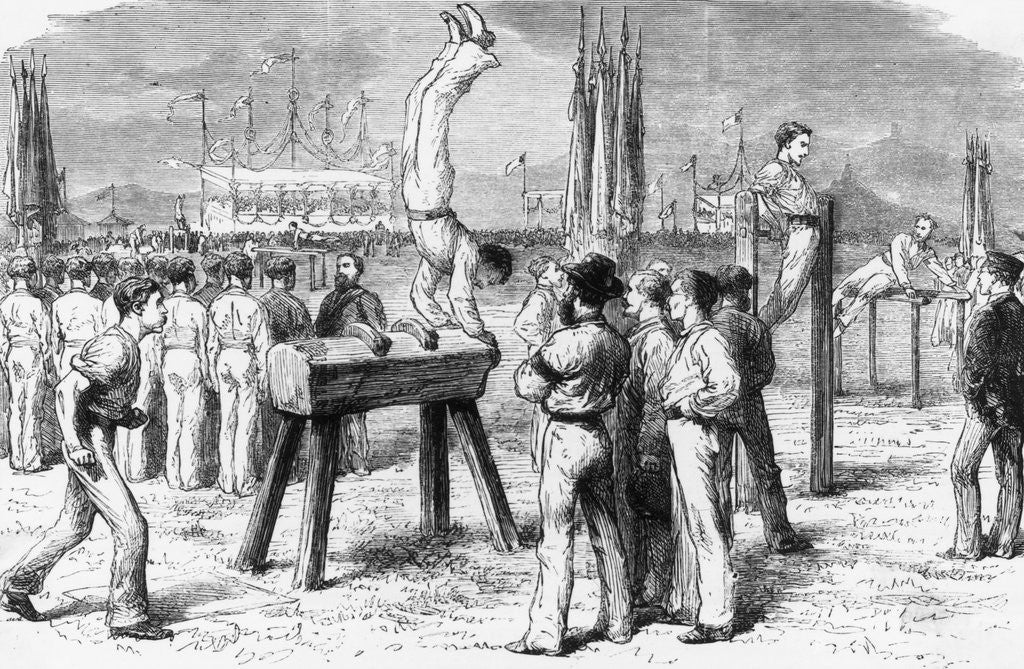 Detail of Sketch Of Man Performing On Pommel Horse by Anonymous