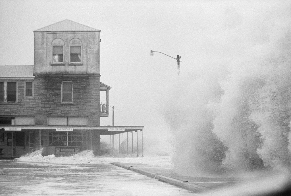 Detail of A Beachfront Hotel During Hurricane Dora by Anonymous