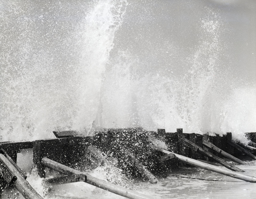 Detail of Waves Dashing Against Breakwater by Anonymous