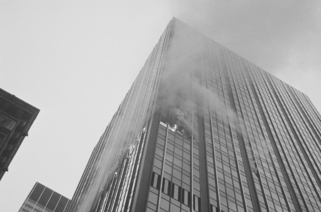 Detail of Smoke & Flame From Burning Skyscraper by Corbis