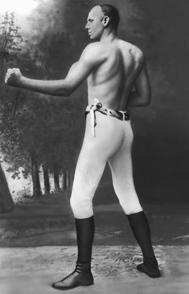 Detail of Full Length Muscular Bob Fitzsimmons by Anonymous