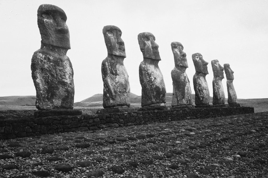 Detail of Line Of Statues On Easter Island by Anonymous