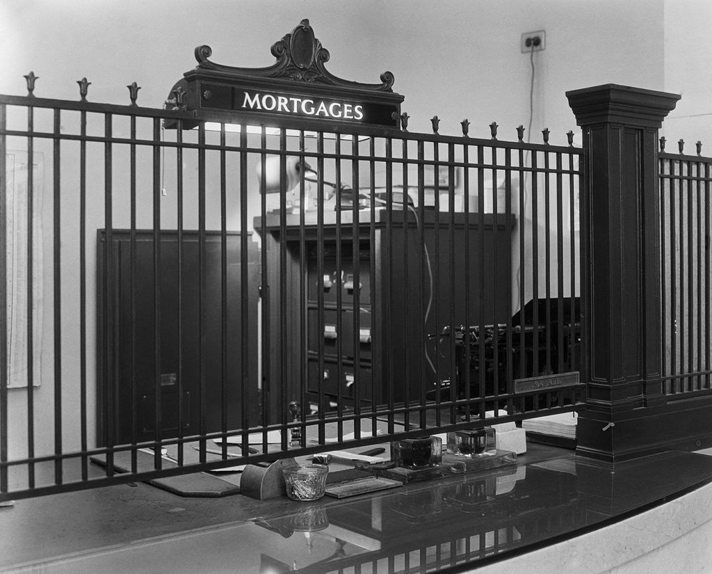 Detail of Iron-Grilled Mortgage Window by Anonymous
