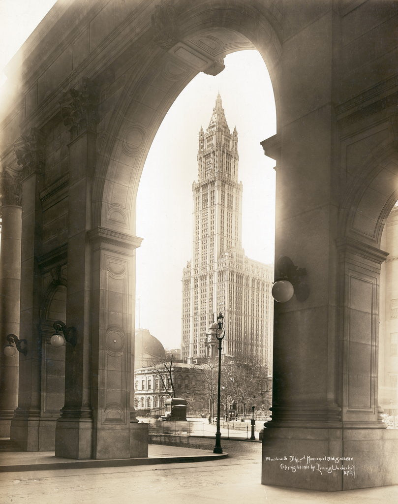 Detail of Woolworth Building Through Arch by Anonymous