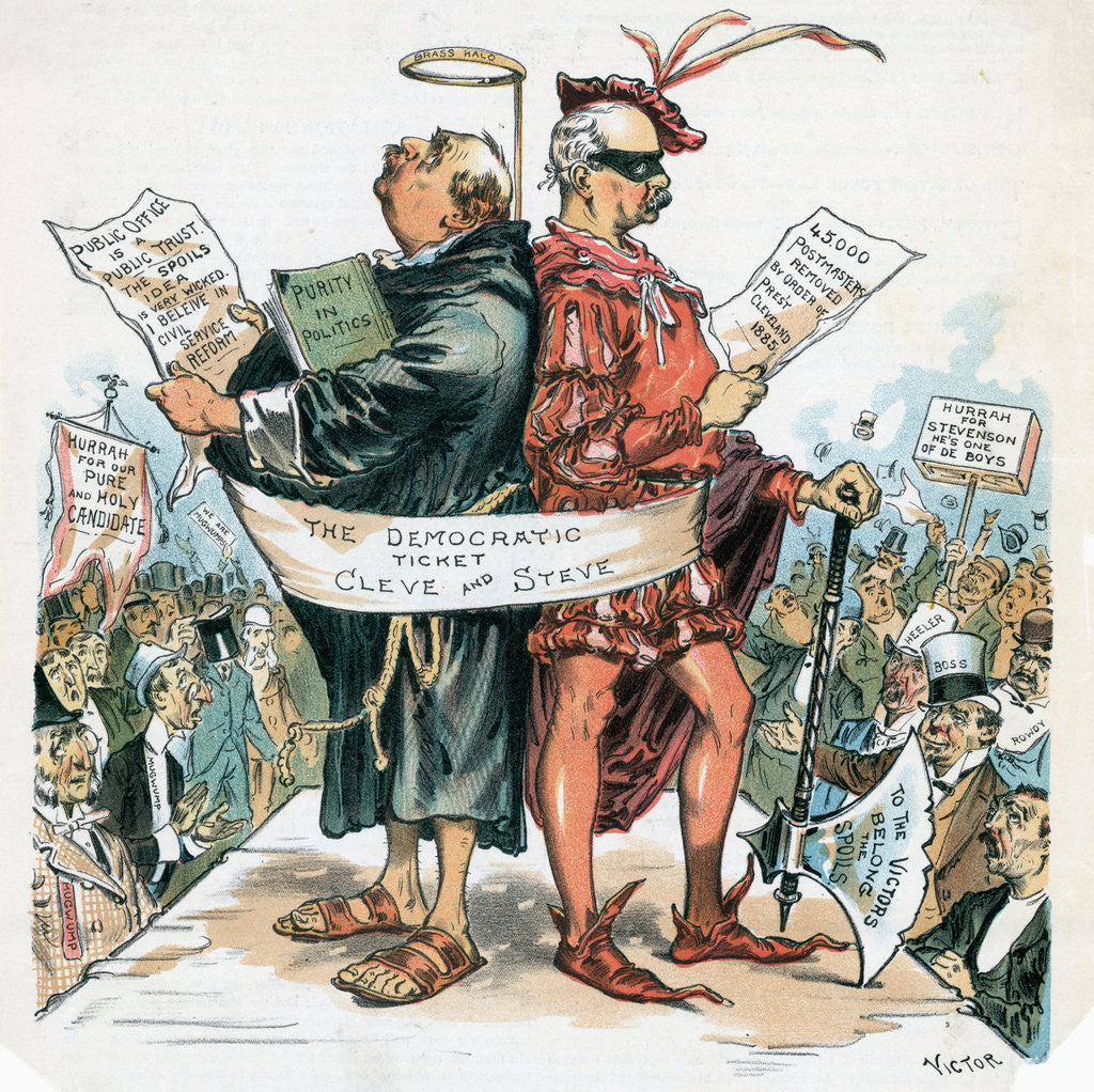 Detail of Political Cartoon Of Stevenson-Cleveland by Corbis