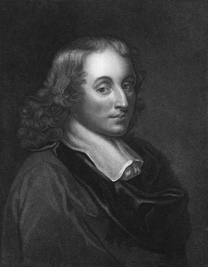Detail of Blaise Pascal Engraving by Henry Hoppner Meyer