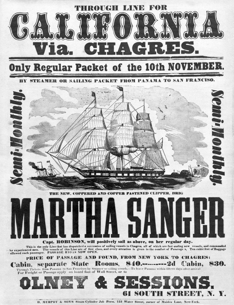 Detail of Poster W/Sailboat Illus. Advertisement by Corbis
