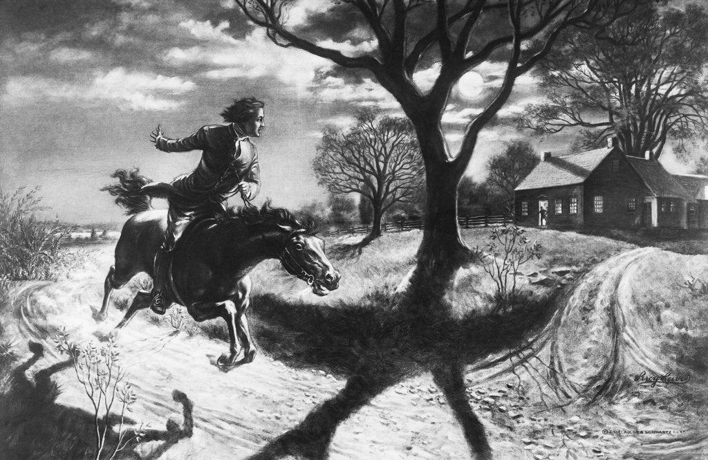 Detail of The Midnight Ride of Paul Revere by Percy Reeves
