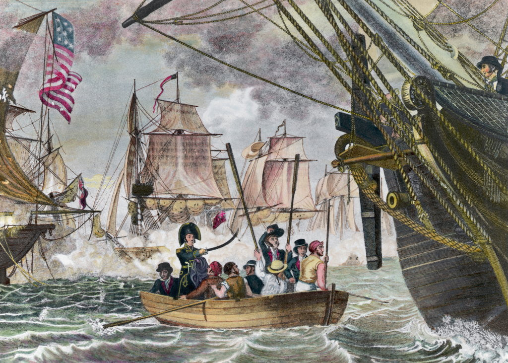 Detail of Battle / Lake Erie;Oliver Perry Is Rowed by Anonymous