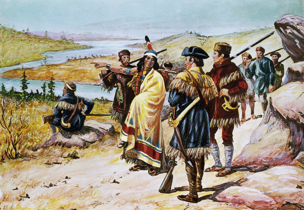 Detail of Sacajawea Guiding the Lewis And Clark Expedition by Alfred Russell