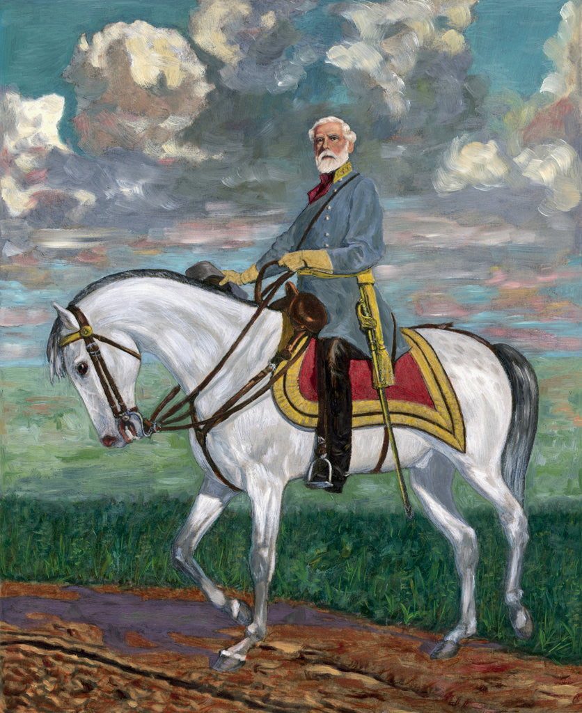 Detail of Robert E. Lee Astride Horse  - Painting by Corbis