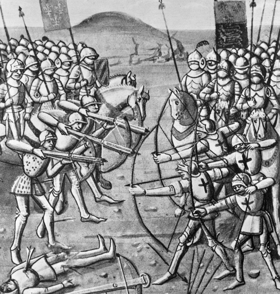 Detail of Medieval Illustration of the Battle of Crecy by Corbis