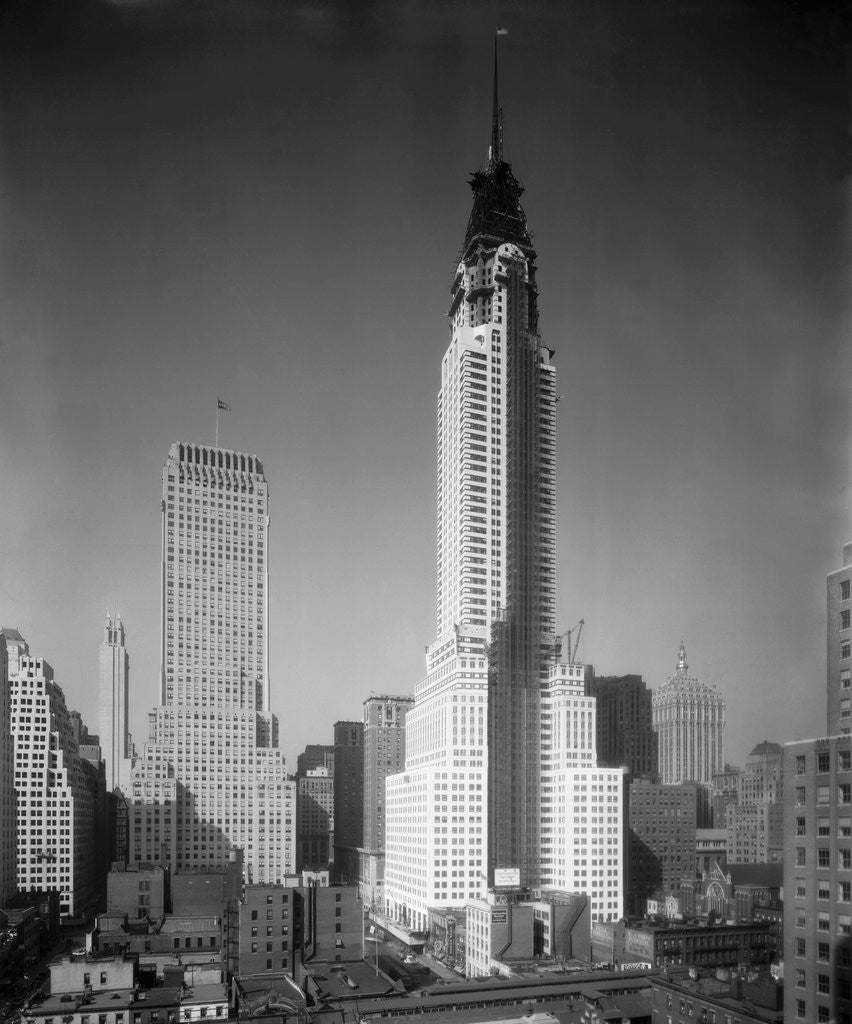 Detail of Chrysler Building Under Construction by Anonymous